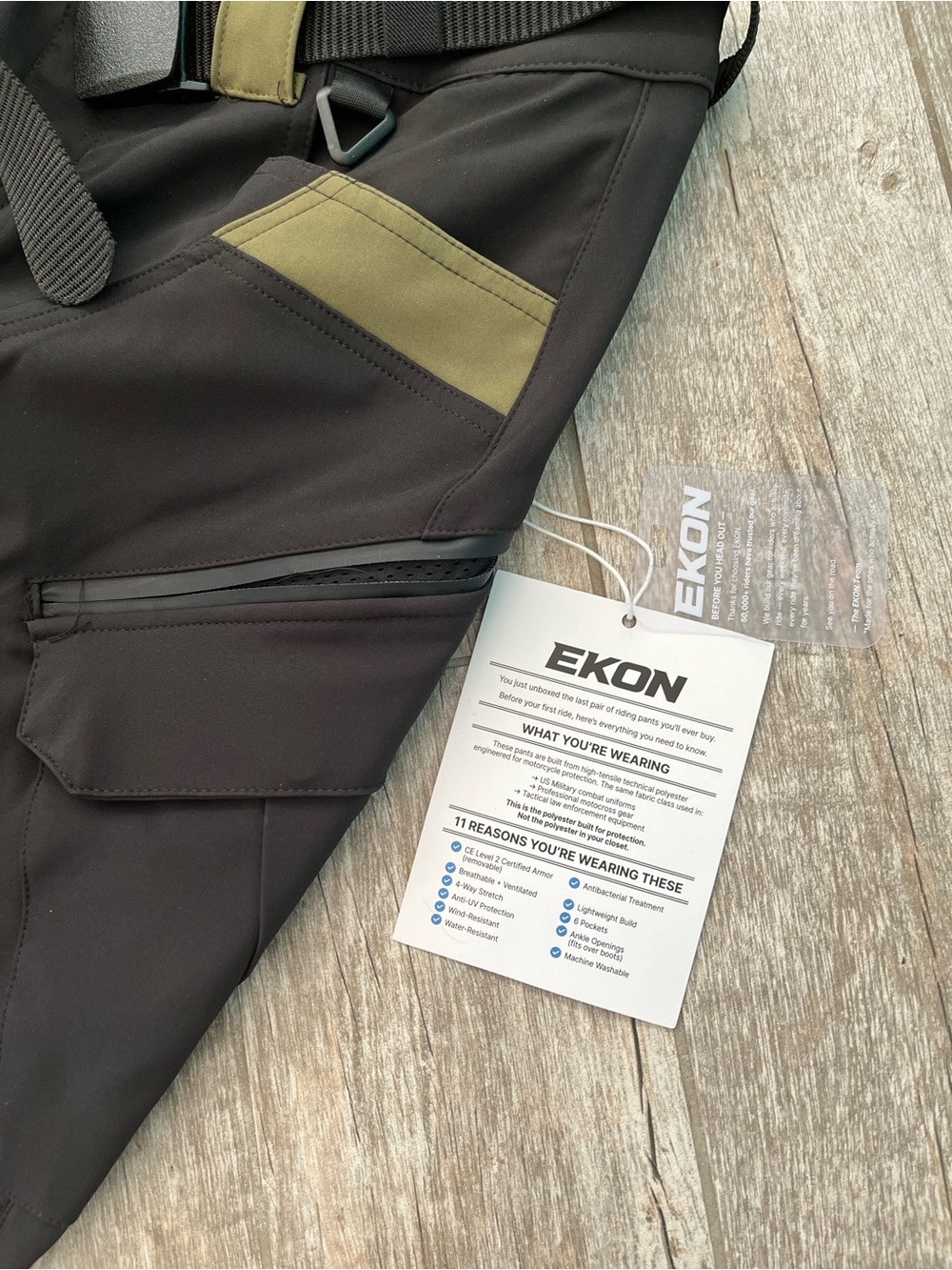 EKON Road Armor Men’s Black Riding Pants Set - Picture 14 of 15